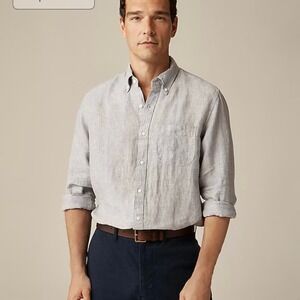 J Crew Baird Mcnutt Irish Linen Mens Slim Fit‎ Button Down Shirt Medium